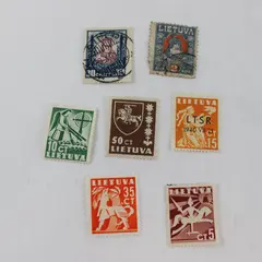 Lot of 7 Lithuania Stamps 1920s-1940s Used