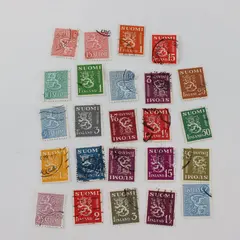 Lot Of 24 Finland Coat Of Arms Stamps 1930s-1950s Used