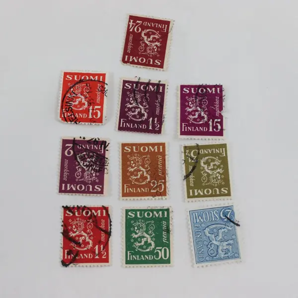 Lot Of 24 Finland Coat Of Arms Stamps 1930s-1950s Used