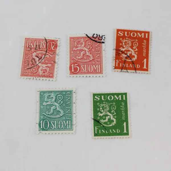 Lot Of 24 Finland Coat Of Arms Stamps 1930s-1950s Used