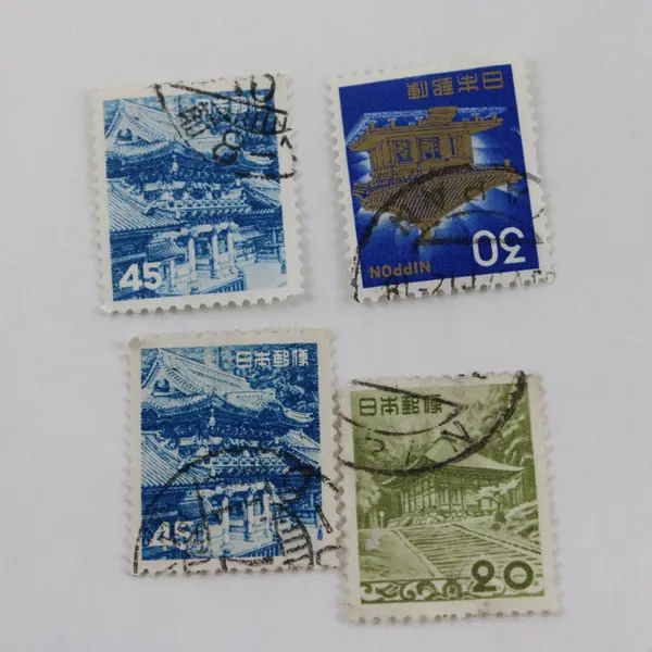 Lot Of 8 Japan Temple Stamps 1930s-1960s Used