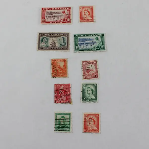 Lot of 10 Used New Zealand Postage Stamps Mixed Vintage Uncertified