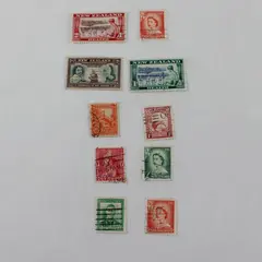 Lot of 10 Used New Zealand Postage Stamps Mixed Vintage Uncertified