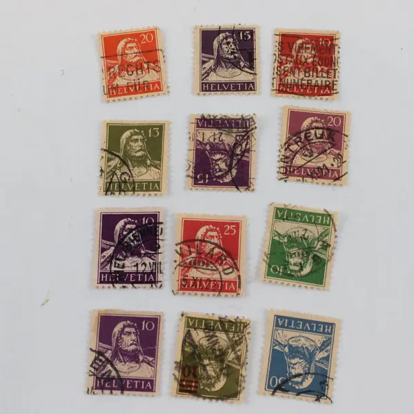 Lot Of 29 Switzerland William Tell Stamps 1914-1934 Used