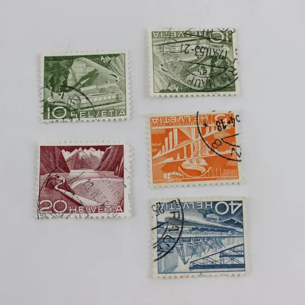 Lot Of 11 Switzerland 1949 Infrastructure Stamps Used