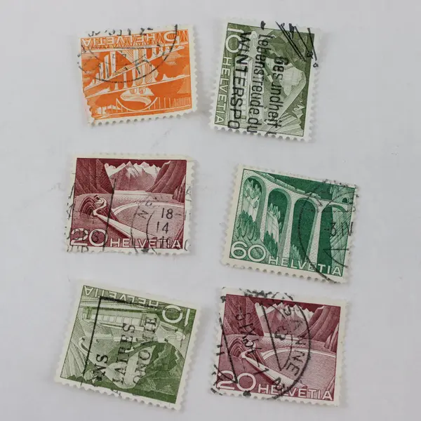 Lot Of 11 Switzerland 1949 Infrastructure Stamps Used