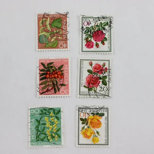 Lot Of 12 Switzerland Pro Juventute Flowers Fruit 1970s Stamps MLH CTO
