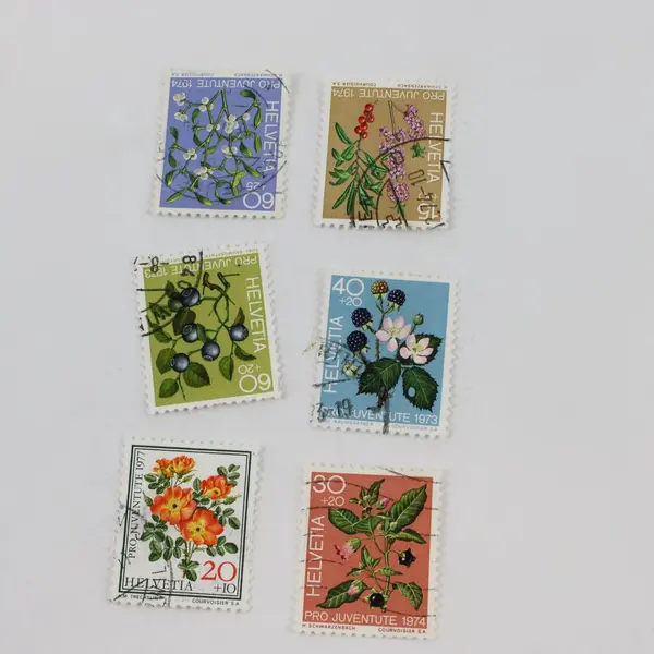 Lot Of 12 Switzerland Pro Juventute Flowers Fruit 1970s Stamps MLH CTO