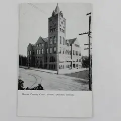 Vintage Macon County Court House Decatur Illinois Litho Postcard