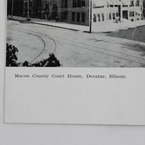 Vintage Macon County Court House Decatur Illinois Litho Postcard