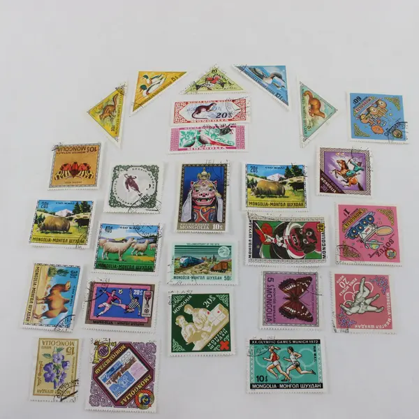 Lot Of 26 Mongolia Mixed Commemorative Stamps Mint Hinged CTO