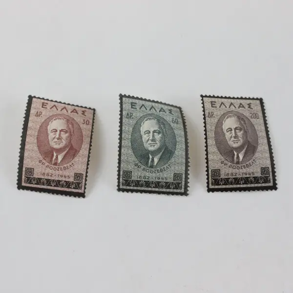 Lot Of 6 Greece Roosevelt Memorial 1945 Stamps SC #469-71 MNH