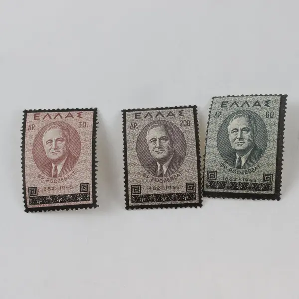 Lot Of 6 Greece Roosevelt Memorial 1945 Stamps SC #469-71 MNH