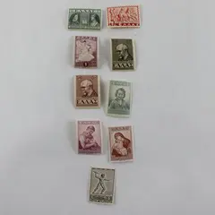 Lot of 9 Greece Mixed Commemorative Stamps Mint Hinged Vintage Assorted
