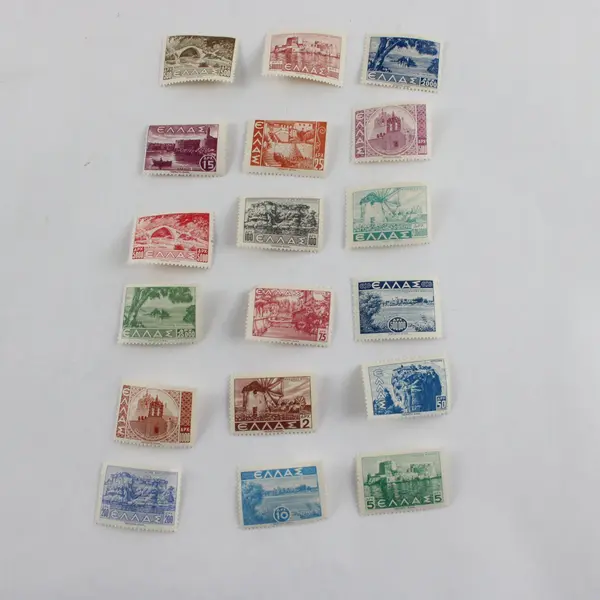 Set Of 18 Greece Landscapes Stamps 1940s SC #437-54 Mint Never Hinged