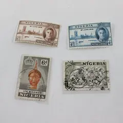 Lot Of 4 Nigeria Stamps 1940s-1950s