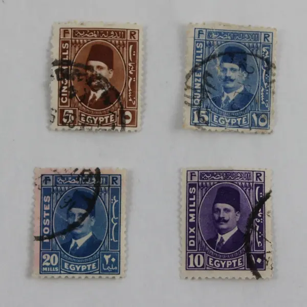 Lot Of 10 Egypt King Fuad I Stamps 1930s Used
