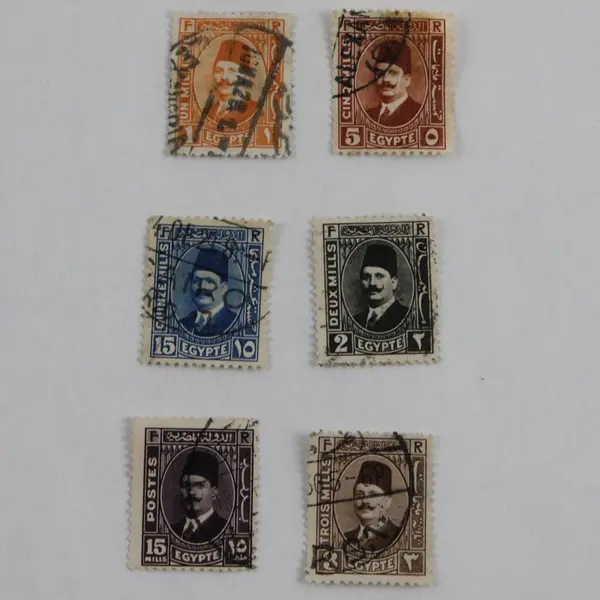 Lot Of 10 Egypt King Fuad I Stamps 1930s Used