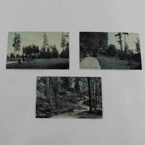 Lot Of 3 VTG Seattle Washington Park Litho Postcards Woodland Kinnear Madrona 