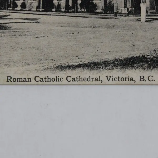 Vintage Roman Catholic Cathedral Victoria British Columbia Canada Litho Postcard