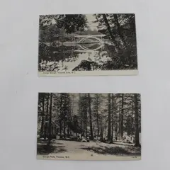Lot of 2 Victoria BC Valentine & Sons Postcards Gorge Park Bridge/Victoria Arm