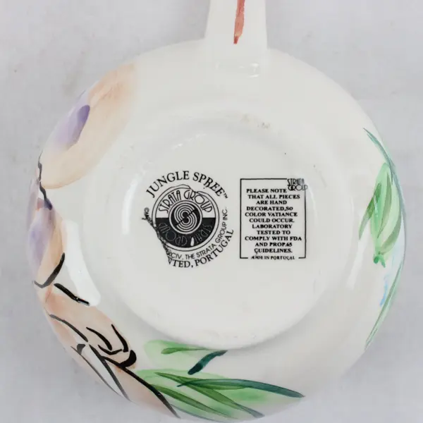 Strata Group Jungle Spree Elephant Motif Mug Hand Painted Portugal