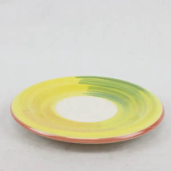 Unbranded 8in Ceramic Decorative Plate Yellow White Green