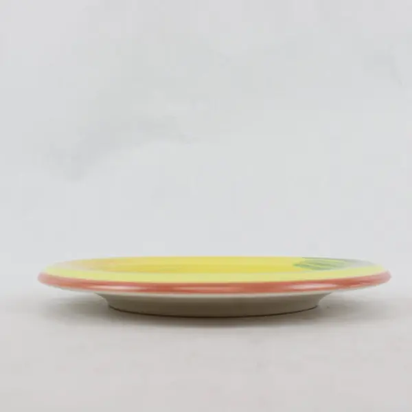 Unbranded 8in Ceramic Decorative Plate Yellow White Green