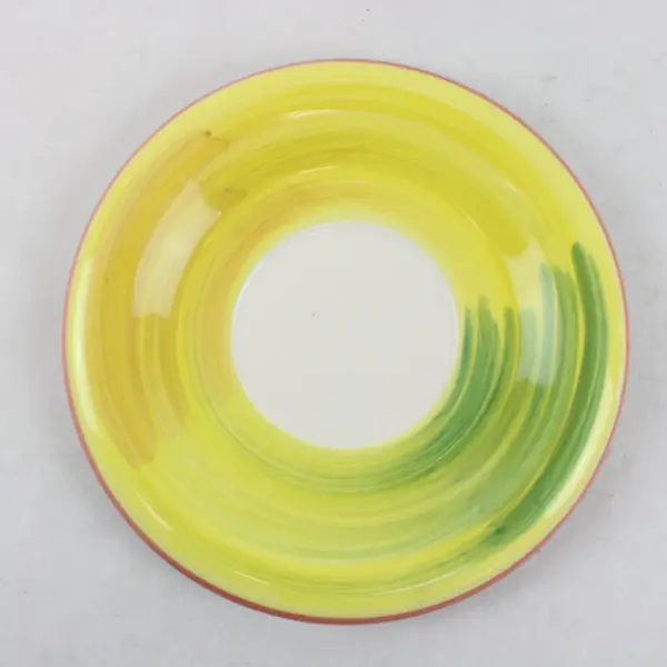 Unbranded 8in Ceramic Decorative Plate Yellow White Green