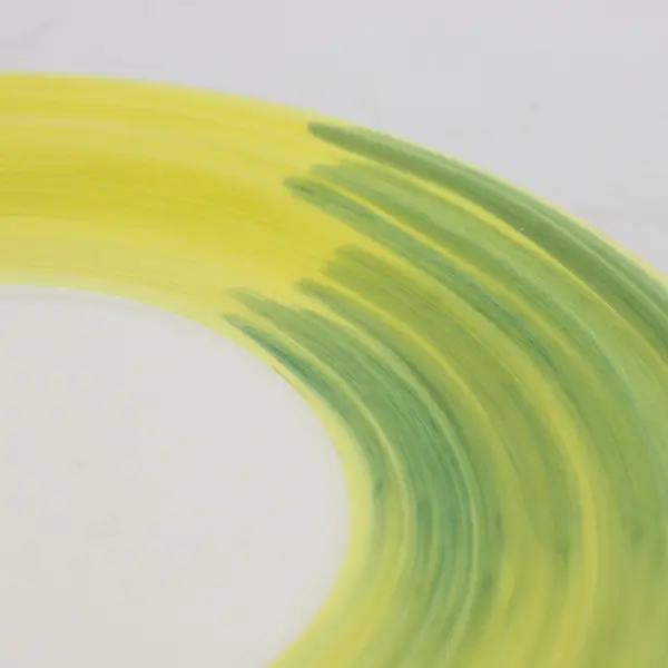 Unbranded 8in Ceramic Decorative Plate Yellow White Green