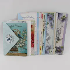 Lot of 15 Bird-Themed Birthday Cards with Envelopes UNUSED