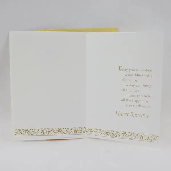 Hallmark Expressions Heartfelt Birthday Card Gold Foil with Envelope UNUSED