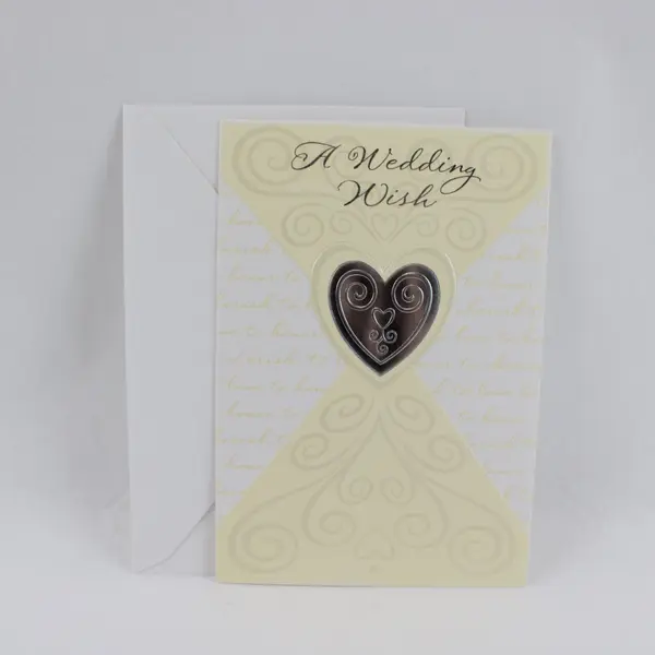 Hallmark Expressions Metallic Foil Wedding Card with Envelope UNUSED