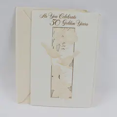 Hallmark Expressions Gold Foil 50th Anniversary Congrats Card UNUSED