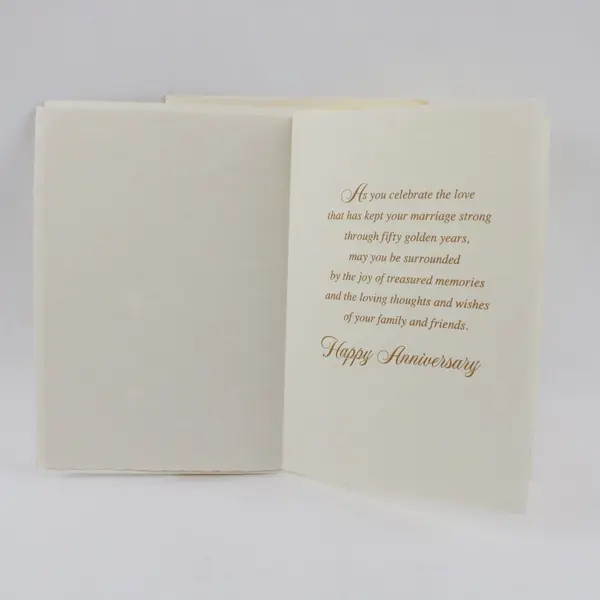 Hallmark Expressions Gold Foil 50th Anniversary Congrats Card UNUSED