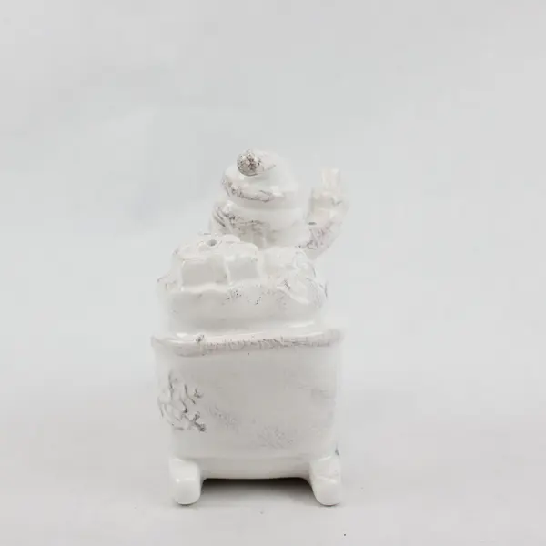 White Ceramic Santa in Sleigh Salt & Pepper Shakers Magnetic Set