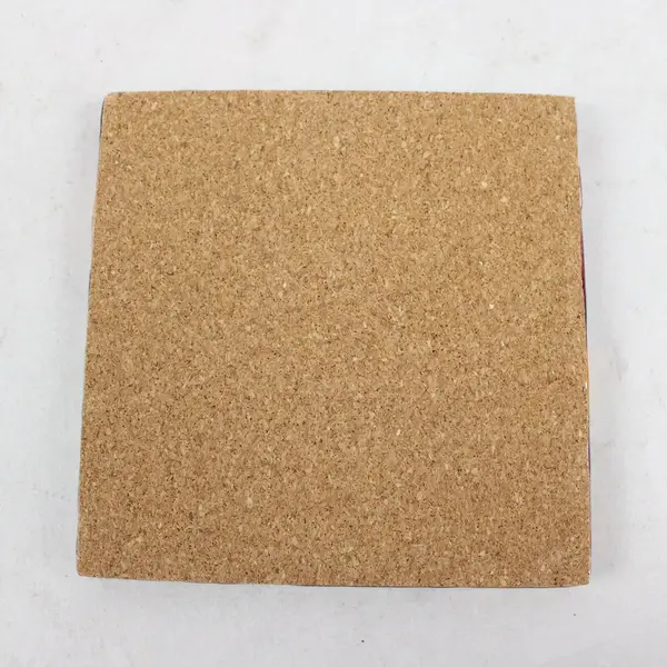 Abstract Fluid Art Square Ceramic Coaster Cork Backing Orange/Red/Green/Glitter