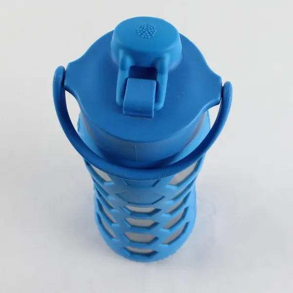 Lifefactory Blue Silicone Glass Water Bottle 20 oz
