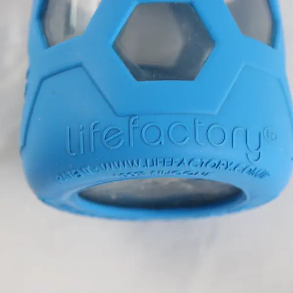 Lifefactory Blue Silicone Glass Water Bottle 20 oz