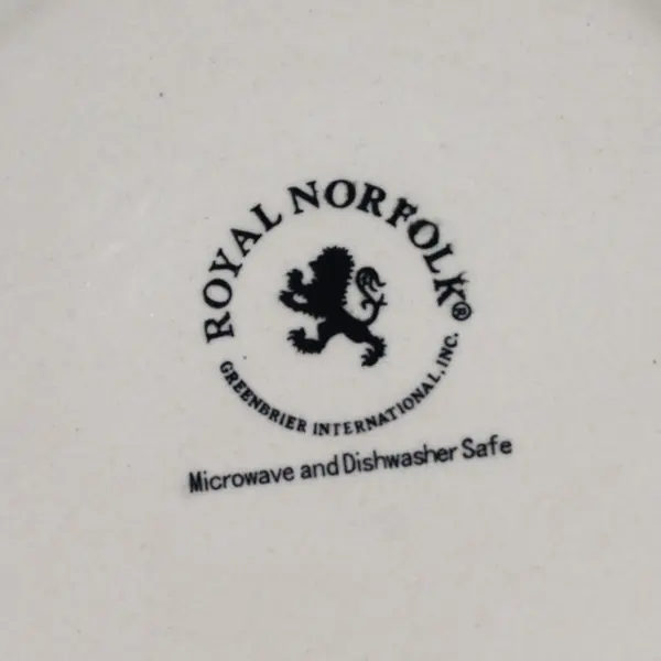 Set of 4 Royal Norfolk Mambo Stoneware Soup Cereal Bowls  Blue Center 7.5"