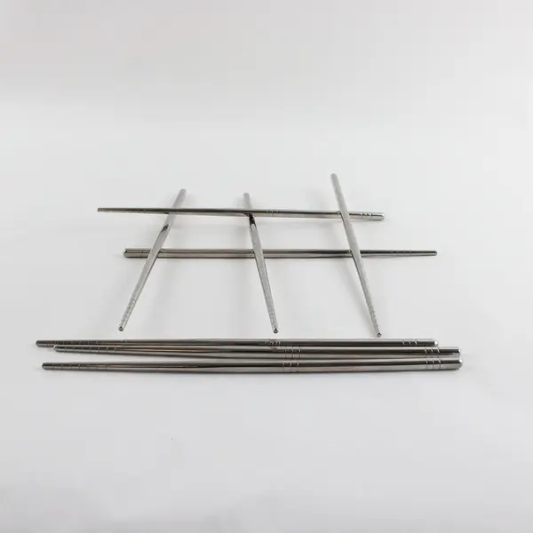Lot of 8 Stainless Steel Metal Chopsticks Good Condition 8.12 inches