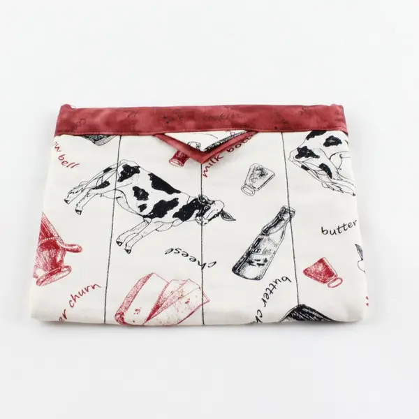 Microwave Potato Bag w/Dairy-Related Items Design, Quilted Handmade
