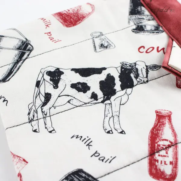 Microwave Potato Bag w/Dairy-Related Items Design, Quilted Handmade