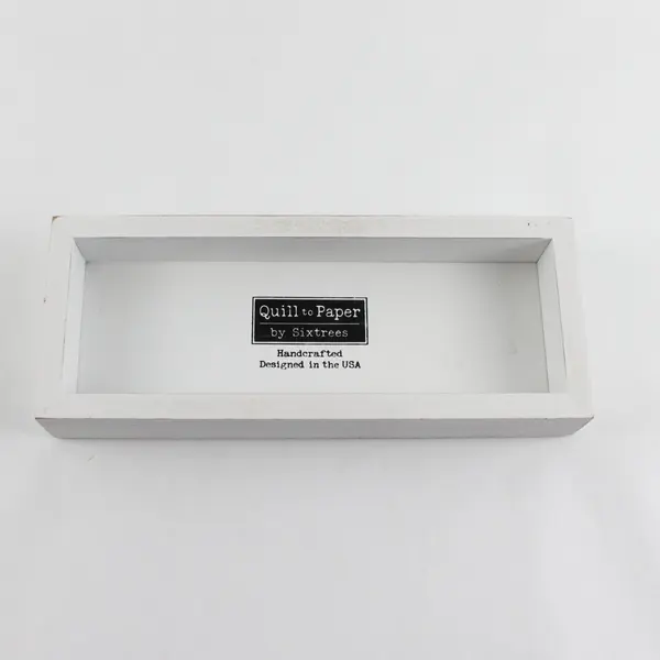 Small White Wooden Rustic Box Sign Quote "Never Give Up" Sixtrees Brand USA