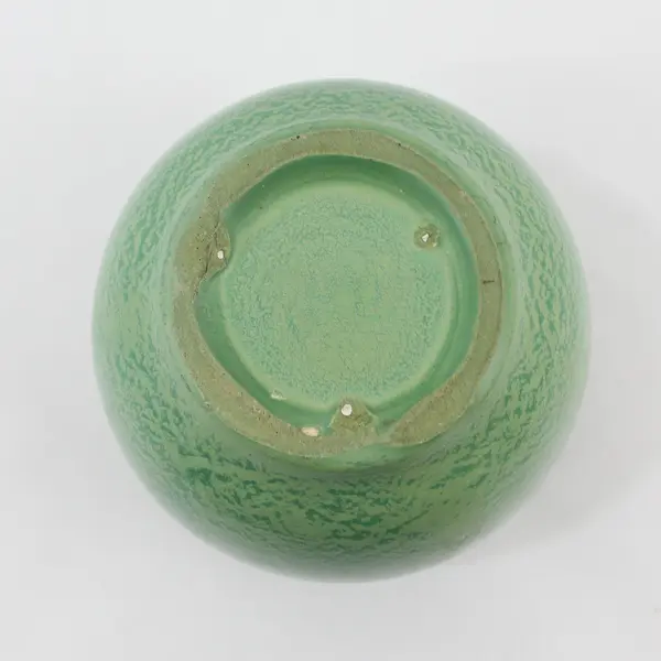 Haeger Geranium Leaf Green Triple Handle Vintage Pottery Vase 5"