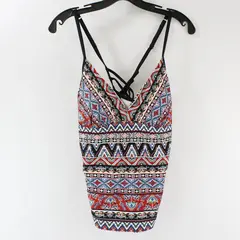 Kona Sol Multicolor patterned Padded Tankini Top Women's Large