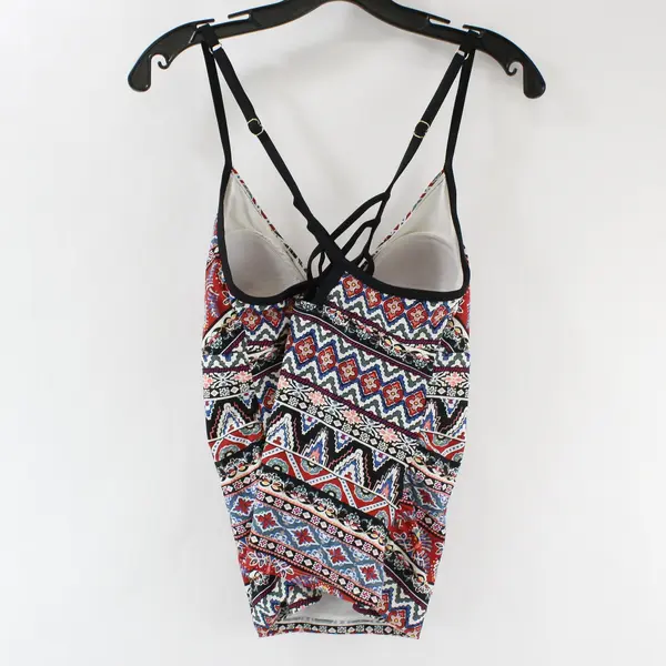 Kona Sol Multicolor patterned Padded Tankini Top Women's Large