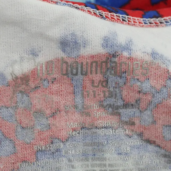 No Boundaries Red White Blue Faux Tie-Dye Tank Top Juniors 11-13