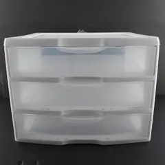 Sterilite White 3 Drawer Desktop Countertop Organizer Translucent Drawers