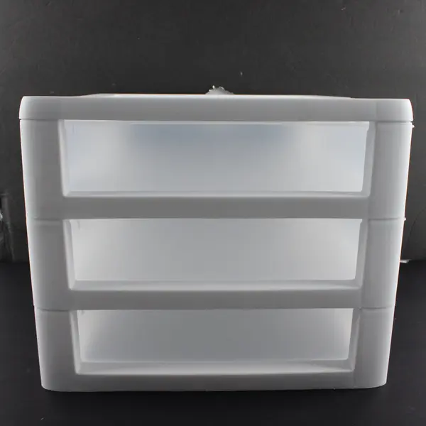 Sterilite White 3 Drawer Desktop Countertop Organizer Translucent Drawers
